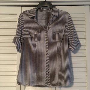 **NOT FOR SALE. ** Striped snap down shirt. EUC